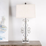 Ferro Designs IRON SCROLL LAMP WITH ACRYLIC BASE