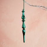 Raz Imports GLASS FINIAL ORNAMENT Green 10.75 B