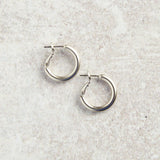 Virtue MINI BRUSHED HOOP EARRINGS Silver