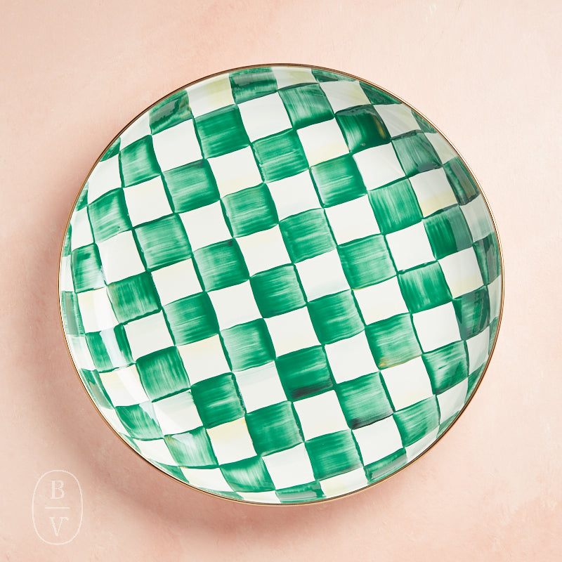 MacKenzie-Childs ABUNDANT BOWL Emerald Check