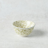 Creative Co-op STONEWARE PINCH POT WITH PATTERN Green Floral