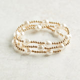 eNewton Design EXTENDS ADMIRE GOLD BRACELET 7.25" Pearl 3mm