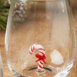 Creative Co-op HOLIDAY STEMLESS WINE GLASS WITH FIGURE
