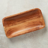 Boston International SCALLOPED ACACIA WOOD OBLONG BOWL