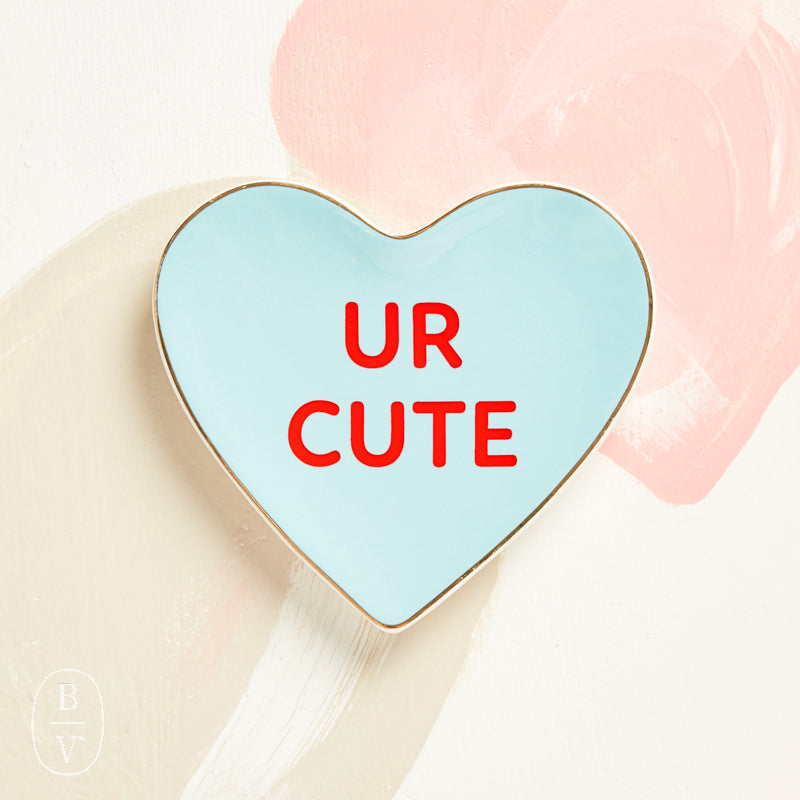 One Hundred 80 Degrees CONVERSATION HEART PLATE Ur Cute