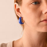 Golden Stella COLOR COATED CRESCENT HOOPS Blue
