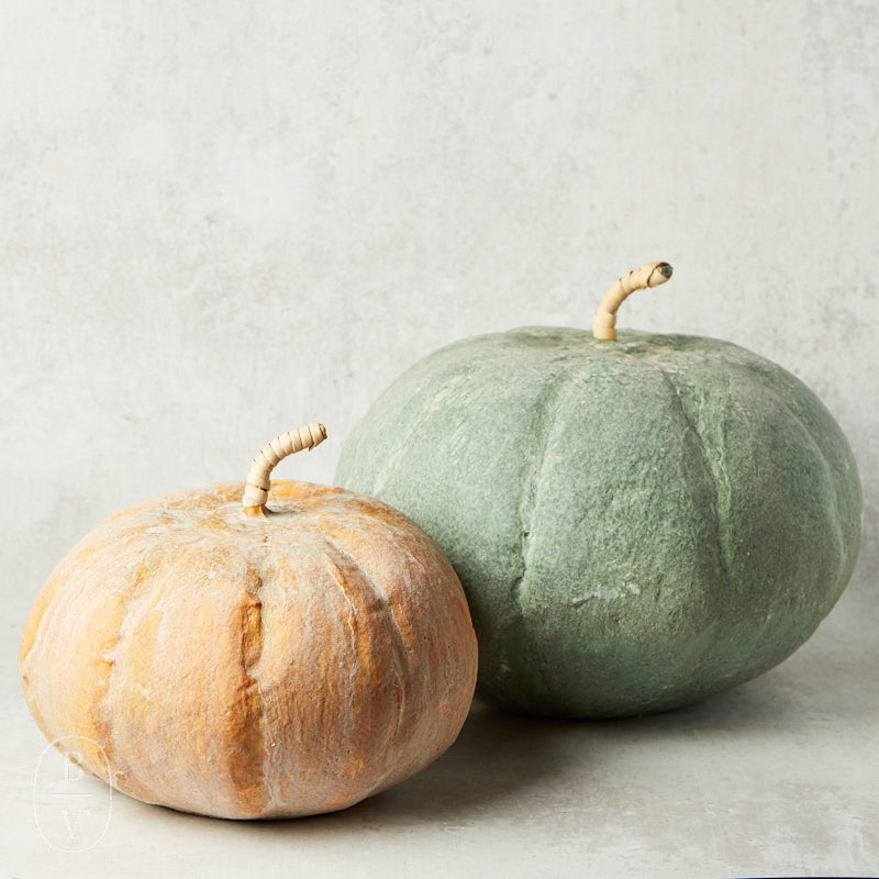 Creative Co-op METAL PAPER MACHE DISTRESSED PUMPKIN