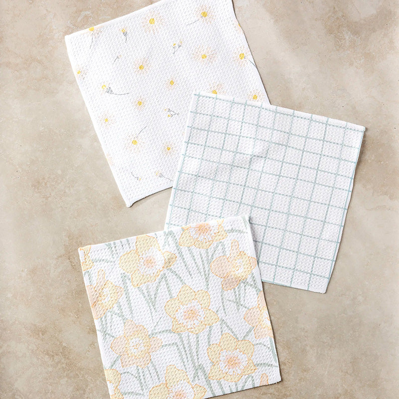 Geometry DAISY DUST DISHCLOTH SET SET OF 3