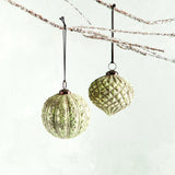 K and K Interiors EMBOSSED DISTRESSED GLASS ORNAMENT
