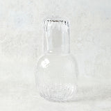 Creative Co-op EMBOSSED BEDSIDE CARAFE AND GLASS SET