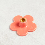 Creative Co-op STONEWARE FLOWER SHAPED TAPER HOLDER Pink