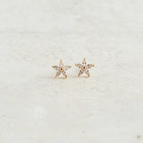 Virtue MINI RHINESTONE FLOWER STUD EARRINGS Gold