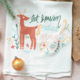 Doe A Deer LET HEAVEN AND NATURE SING FLOUR SACK TOWEL