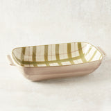 Creative Co-op HAND PAINTED STONEWARE BAKING DISH