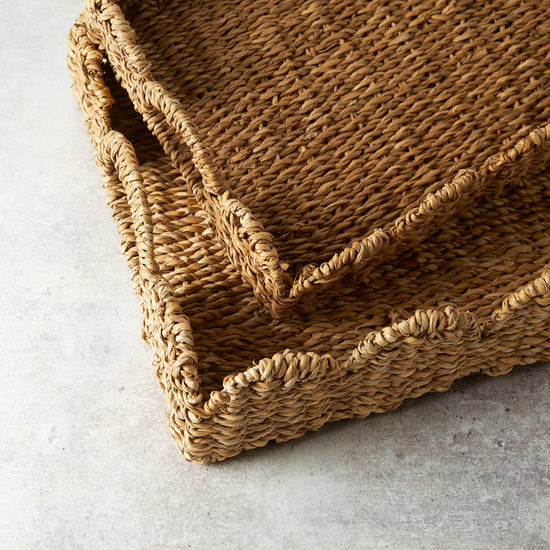 Mudpie WOVEN WICKER SCALLOP TRAY