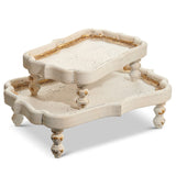 Raz Imports DISTRESSED WHITE FOOTED TRAY