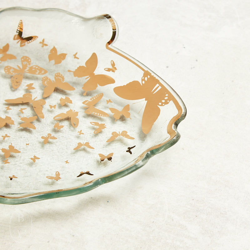 Annieglass BUTTERFLY CHIP AND DIP SERVER