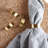 Bloomingville ROUND BRASS NAPKIN RING BOX SET OF 4