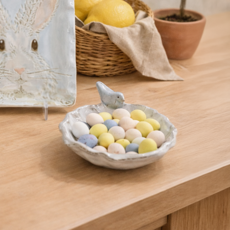 Dixie Pottery ROUND BIRD DISH