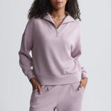 Varley HAWLEY HALF ZIP SWEAT Mauve Marl