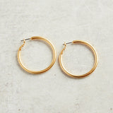 Virtue MEDIUM BRUSHED HOOP EARRINGS Gold