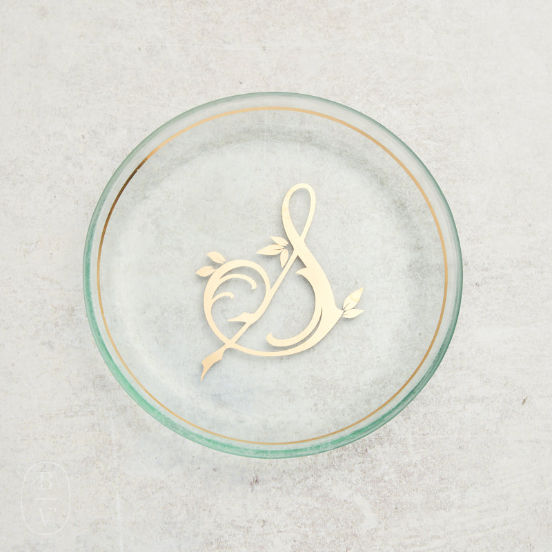 Annieglass INITIAL MINI PLATE Gold S