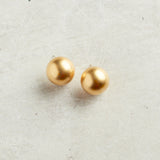 Virtue LARGE GLOBE STUD EARRINGS Matte Gold