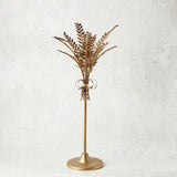 K and K Interiors METAL WHEAT TAPER CANDLEHOLDER Gold 15.75