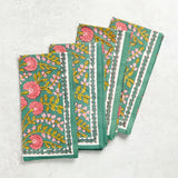 Pomegranate CACTUS FLOWER JADE NAPKIN SET OF 4