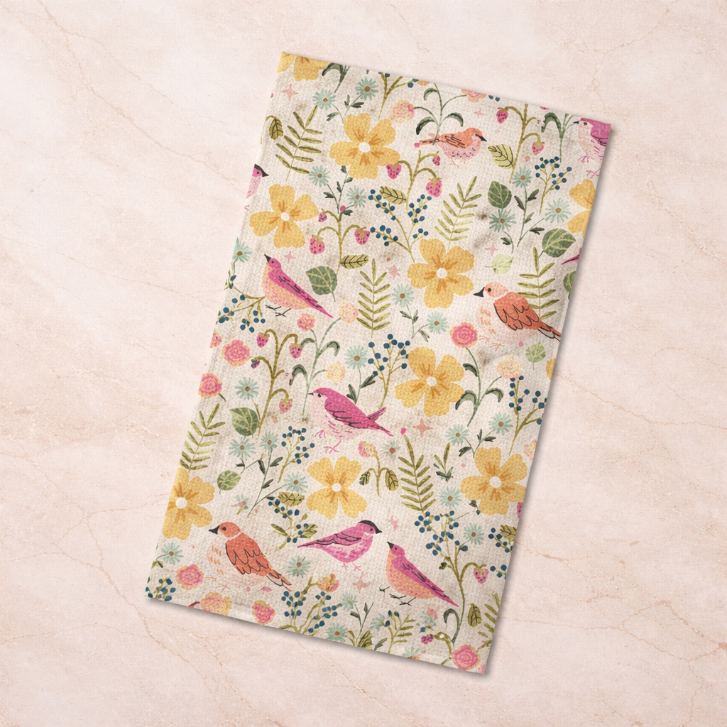 Geometry SUMMER SONGBIRDS TEA TOWEL