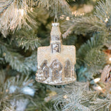 K and K Interiors MERCURY GLASS CHURCH ORNAMENT 5