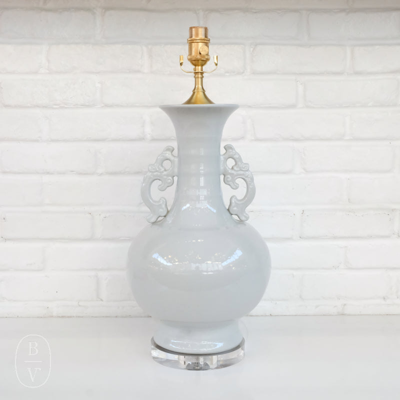 The Han House WHITE DOUBLE EAR GOURD LAMP NO SHADE
