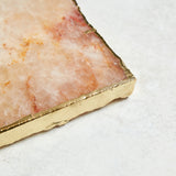 Creative Co-op GOLD EDGE AGATE TRAY