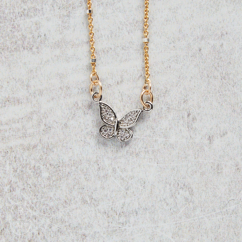 CV Designs PAVE BUTTERFLY NECKLACE - CVNTBU