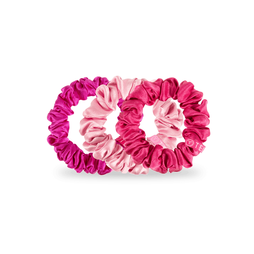 Teleties SILK SCRUNCHIE PACK OF 3 Rose All Day Small