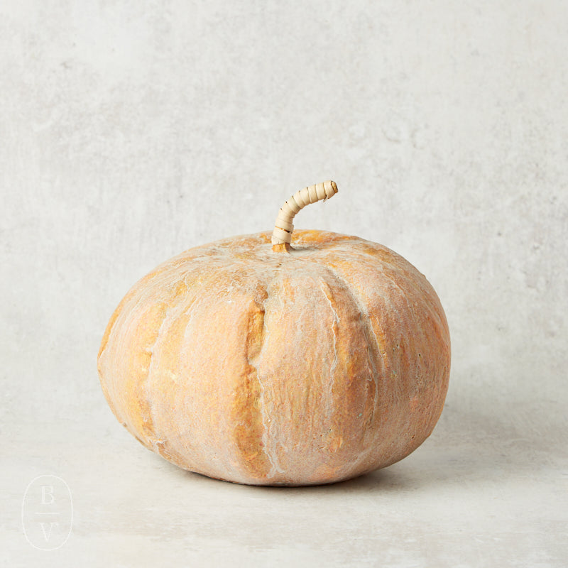 Creative Co-op METAL PAPER MACHE DISTRESSED PUMPKIN Orange 8.25
