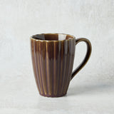 Creative Co-op STONEWARE FLUTED MUG Plum