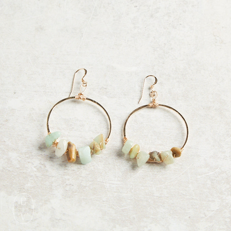 Darby Drake Jewelry and Design GEMSTONE HOOP EARRINGS - CCGM482