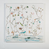 Sarah Robertson SPRING GARDEN WITH BIRDS PAINTING