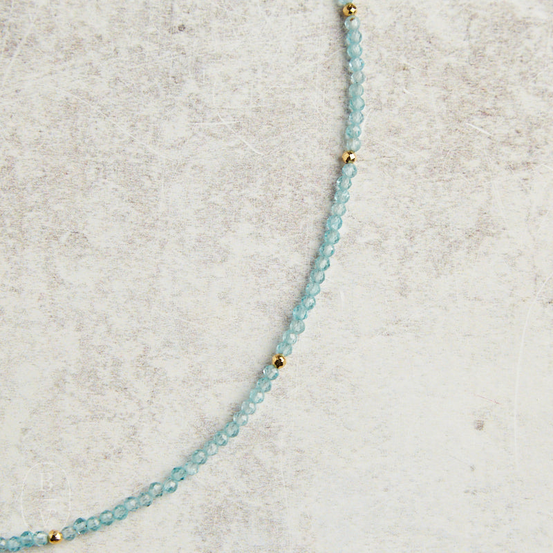 Elyssa Bass Designs GOLD ACCENT SMALL BEAD NECKLACE Apatite