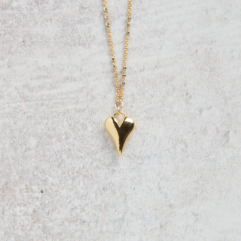 CV Designs PUFF HEART DROP DELICATE NECKLACE - CVNPH