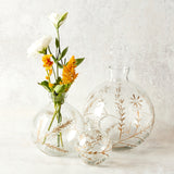 K and K Interiors ETCHED PAINTED FLORAL VASE