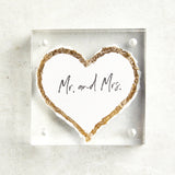 Eva Belle ACRYLIC SIMPLE HEART Mr and Mrs 3x3