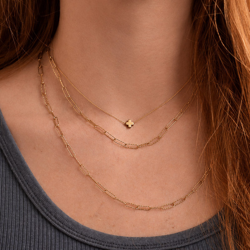CV Designs GOLD HEMATITE CROSS NECKLACE