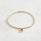 eNewton Design EGIRL CLASSIC GOLD BEAD CHARM BRACELET 5.5" Guardian Angel Small Gold Disc 2mm