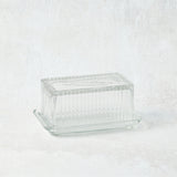 Creative Co-op PRESSED GLASS BUTTER DISH