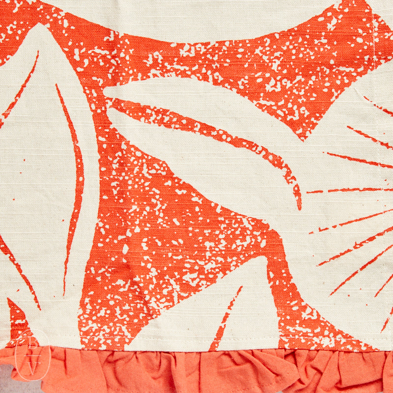 Creative Co-op PATTERN AND RUFFLE PRINTED TEA TOWEL