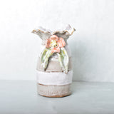 Dixie Pottery GOLD RIM SAK VASE NO 1 Mocha Stripe Horiztonal