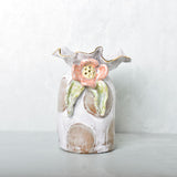 Dixie Pottery GOLD RIM SAK VASE NO 1 Mocha Dot