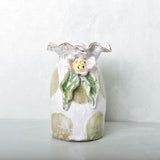 Dixie Pottery GOLD RIM SAK VASE NO 1 Green Dot